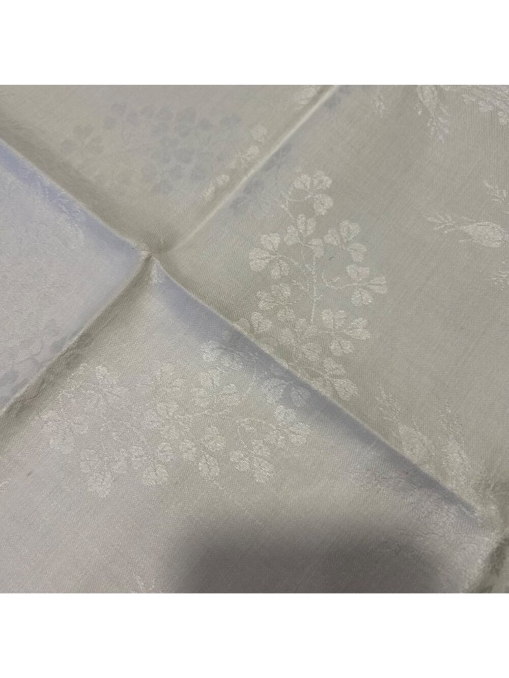 Vintage White Irish Linen Damask Dinner Napkins Rose Shamrock Thistle Set 4 - Picture 8 of 10